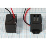 Зуммер магнитоэлектрический с генератором, размер 23x16x15m33, напряжение 12В, частота 0.4кГц, конта