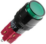 D16LAR1-2ABGG, кнопка с фиксацией и подсветкой неон 250В 5А