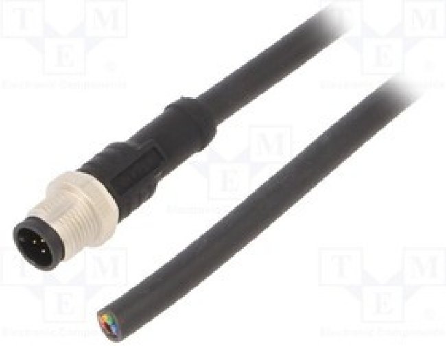 M12D-04BMMM-PL8D03, Circular Connector, M12, Pin, Straight, Poles - 4, Cable Mount M12D-04BMMM-PL8D03, Circular Connector, M12, Pin, Straight, Poles - 4, Cable Mount