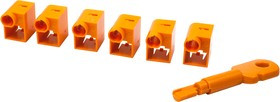 Комплект блокираторов коннектора RJ-45 (6 шт.) + ключ, оранжевый