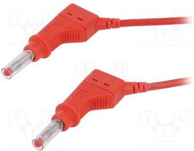 XZG425/SIL-05022, Измерительный провод, 32А, Дл: 0,5м, красный, Материал: латунь XZG425/SIL-05022, Измерительный провод, 32А, Дл: 0,5м, красный, Материал: латунь