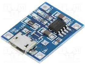 OKY3402-1, Модуль: зарядное усторойство Li-Po/Li-Ion, 5ВDC, USB B micro