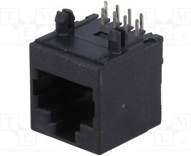 RJJU88142E7H021, Гнездо, RJ45, PIN: 8, Кат: 5, Конф: 8p8c, THT, угловой