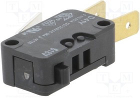 D413-V3AA, Микропереключатель SNAP ACTION, SPDT, 0,1A/250ВAC, 0,05A/250ВDC