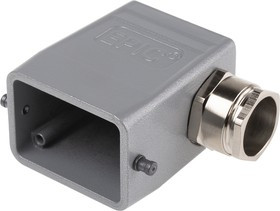 12954500+70022200, H-BE Heavy Duty Power Connector Hood, 6 Contacts, PG21 Thread