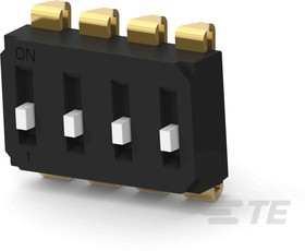 EDS04SNNNTU04Q, 4 Way Surface Mount DIP Switch SPST, Raised Actuator