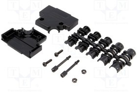 D45PPK25-BK-K, Корпус: для разъемов D-Sub, D-Sub 25pin, D-Sub HD 44pin, UNC4-40