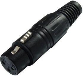 PS000229, Аудио разъем XLR, 3 контакт(-ов), Гнездо, Монтаж на Кабель, Контакты с Покрытием из Серебра