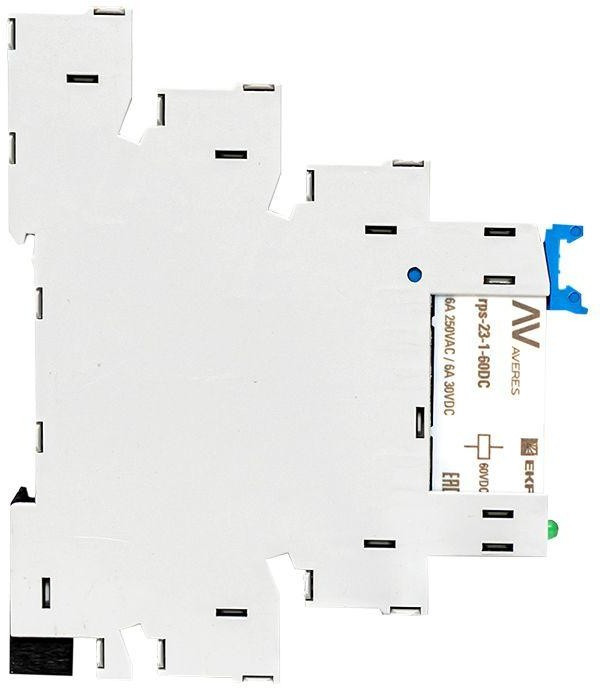 Промежуточное реле с розеткой в сборе РП slim 23/1 6A 230В AC rps-23-1-60-rms230АС