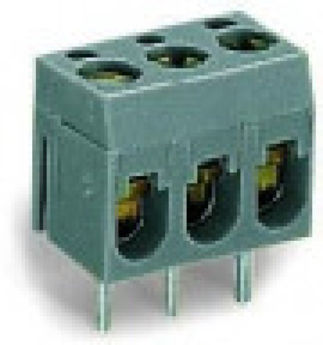 PCB terminal, 3 pole, pitch 5 mm, AWG 20-14, 16 A, screw connection, gray, 237-103