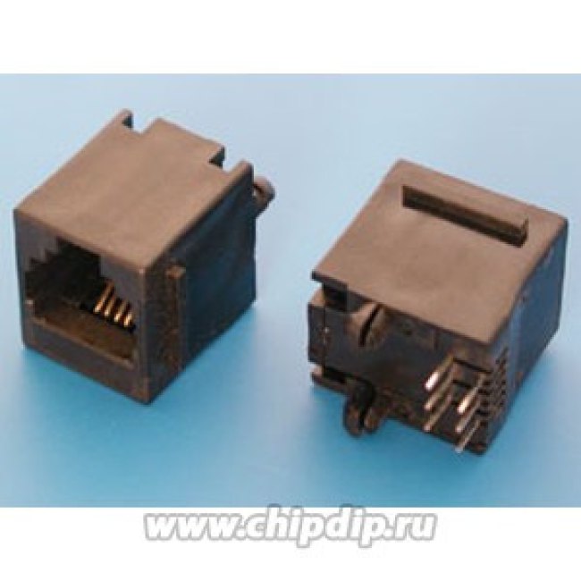 TJ3-6P6C, Разъем RJ-11 на плату, 6P6C, тип 3 TJ3-6P6C, Разъем RJ-11 на плату, 6P6C, тип 3