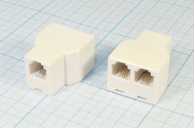 Гнездо телефонное 6P4C-Гнездо телефонное 6P4Cx2, [RJ-11]