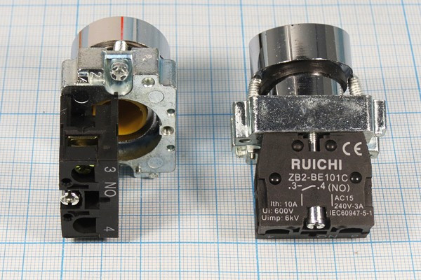 Включатель кнопочный без фиксации (SPST), OFF-(ON),жёлтый, 220В/3А, установочн d22мм; №14900Y ПКн\250\ 3\(SPST)\d22\чер\ жел\\2C\LXA2(3SA8)-