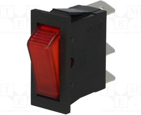 AE-C5503AANAD, ROCKER; SPST; Pos: 2; ON-OFF; 16A/250VAC; red; neon lamp; 250V; 5500