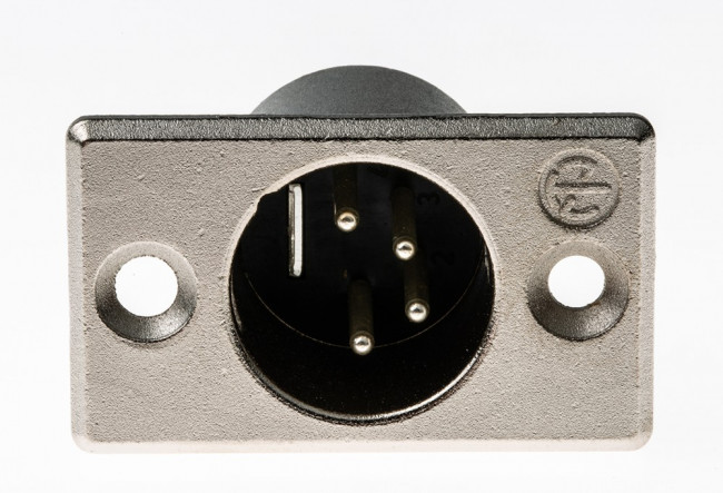 NC4MP, Panel Mount XLR Connector, Male, 50 V, 4 Way, Silver over Nickel Plating