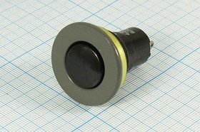 Размыкатель кнопочный без фиксации (SPST), ON-(OFF), черный, 220В/4А, d24мм; №344 Bl ПКн\250\ 4\(NO)\d24\сер\ чер\\4C\КН-2\