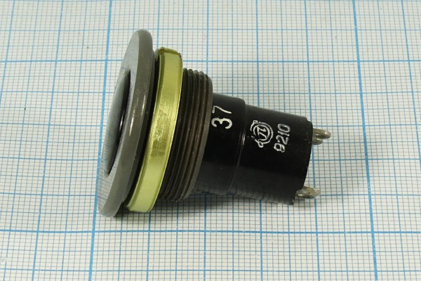 Размыкатель кнопочный без фиксации (SPST), ON-(OFF), черный, 220В/4А, d24мм; №344 Bl ПКн\250\ 4\(NO)\d24\сер\ чер\\4C\КН-2\