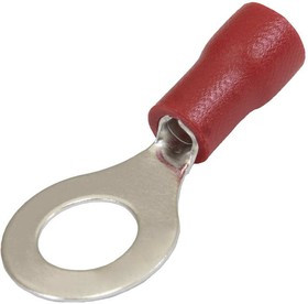 RV1.25-6 red, Наконечник кольцевой изолированный RV1.25-6, 19 А, 22-16 AWG, красный, латунь луженая