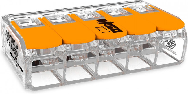 Клемма WAGO 221-615 (5Х6,0мм2 с рычажком) уп. (15 шт.)