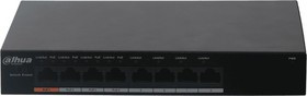 Коммутатор Dahua DH-PFS3008-8ET-60 8x100Мбит/с 3PoE+ 60W неуправляемый