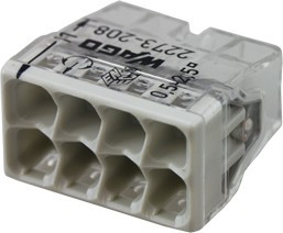 2273-208, Клемма 8 контактная, компактная, 0.5-2.5 мм² без пасты