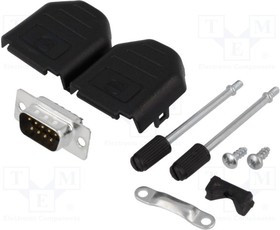 DPPK09-BK-DBP-K, Разъем D-Sub; PIN: 9; вилка; "папа"; пайка; на провод