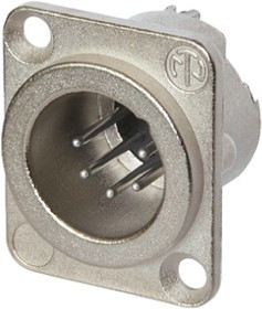 NC6MD-LX, Panel Mount XLR Connector, Male, 50 V, 6 Way, Silver over Nickel Plating