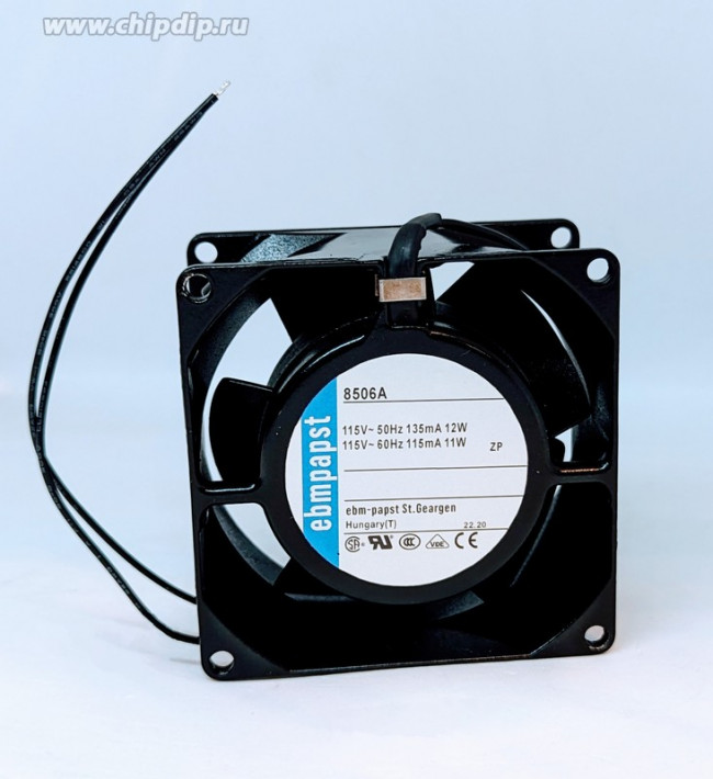 Вентилятор Ebmpapst 8506A 115V 50/0Hz 135mA 12W 80x38 2pin Вентилятор Ebmpapst 8506A 115V 50/0Hz 135mA 12W 80x38 2pin