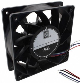 OD1238-24HBVXC10A, DC Fans Vane Axial Fan, High Static Pressure, 120x120x38mm, 24VDC, Wire 24AWG, Tach/PWM
