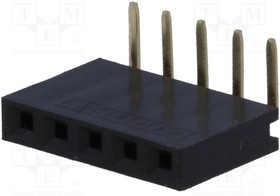 ZL263-5SG, гнездо на плату угловое (шаг 2.54 мм) 5 контактов