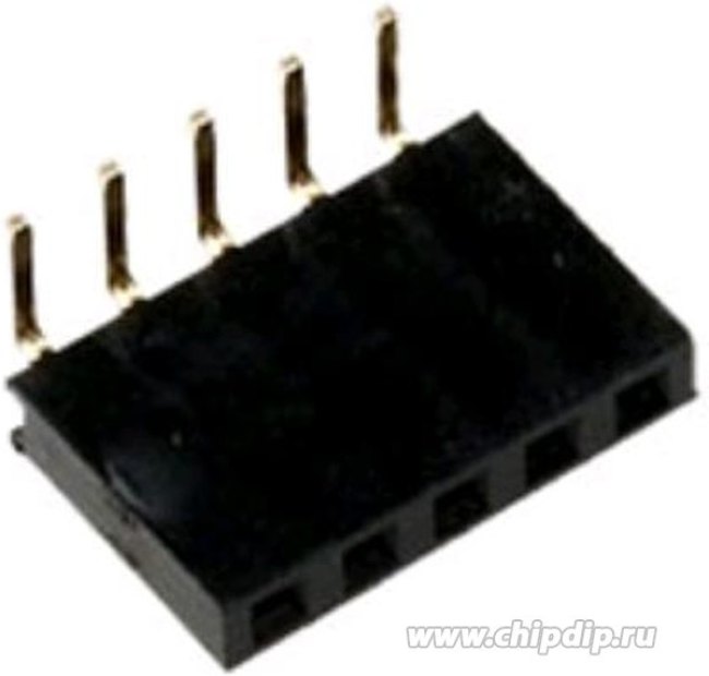 ZL263-5SG, гнездо на плату угловое (шаг 2.54 мм) 5 контактов