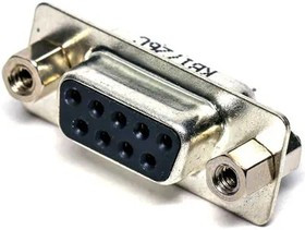 K85X-ED-9S-KJ, D-Sub Standard Connectors D9 F VERT FRMD W/BSH J/S