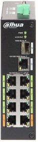 Коммутатор Dahua DH-LR2110-8ET-120 1x100Мбит/с 8x1Гбит/с 1SFP 6PoE+ 120W неуправляемый