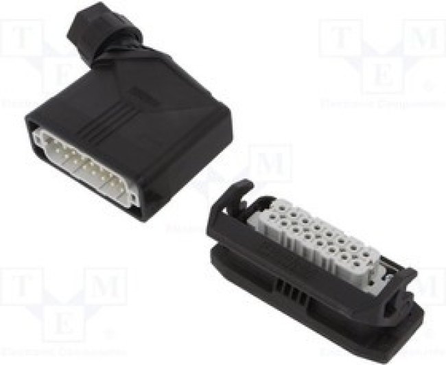 HCEVOB16PTBWDHHM25, Разъем: HDC, "папа" + "мама", Растр: 77,5x27мм, 500В, 16А, PIN: 16