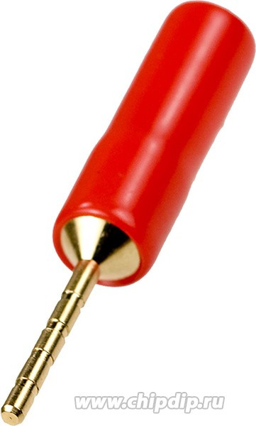 1-646G, разъем акустический "TIP" штекер пластик позол. красный