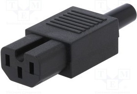 PC-005, Разъем: питания AC, вилка, "мама", 10А, 250ВAC, IEC 60320, C15