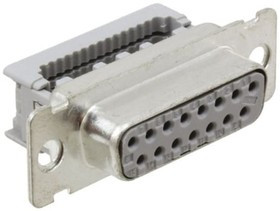 8315-8000, D-Sub Standard Connectors 15P OPEN COVR SOCKET UNTHREADED INSERT