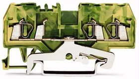 280-687, 3-пров. клемма с заземлением, 0,08 - 2,5 мм2, желто-зелёная