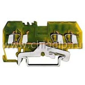 280-687, 3-пров. клемма с заземлением, 0,08 - 2,5 мм2, желто-зелёная