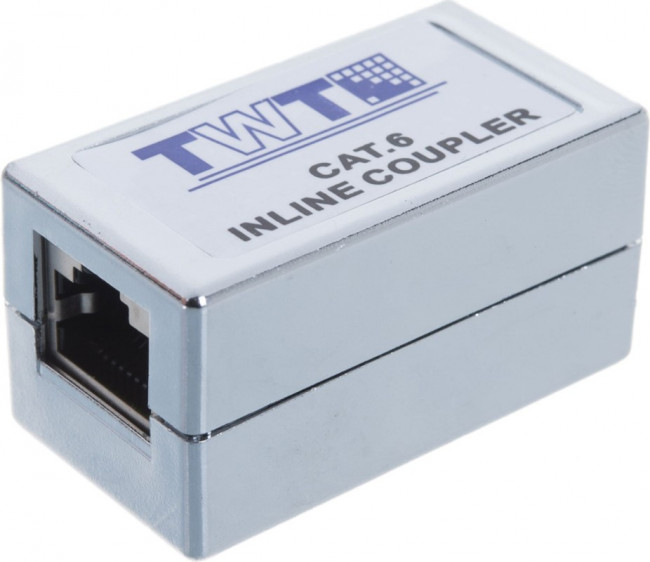 Соединитель 2-х портов RJ-45, экранированный, категории 6 TWT-CP45STP6 Соединитель 2-х портов RJ-45, экранированный, категории 6 TWT-CP45STP6