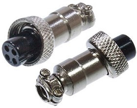 1-565-4, Разъем MIC-12, 4 Pin, "гнездо", металл на кабель