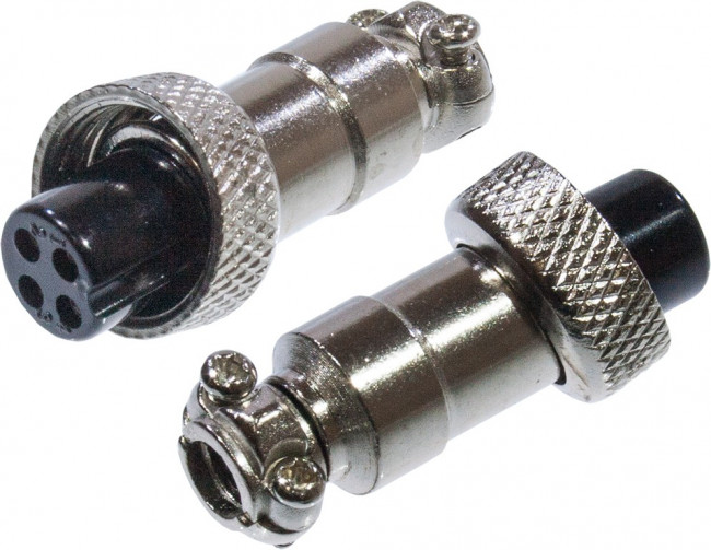 1-565-4, Разъем MIC-12, 4 Pin, "гнездо", металл на кабель