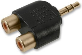 PSG08578, Переходник разъема, RCA / Phono, 2 вывод(-ов), Гнездо, Стерео - 3.5мм, 1 вывод(-ов), Штекер