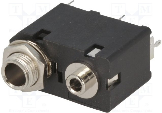 ACJS-MVD985-3, Гнездо, Jack 3,5мм + Jack 6,35мм, "мама", stereo, двойной, прямой ACJS-MVD985-3, Гнездо, Jack 3,5мм + Jack 6,35мм, "мама", stereo, двойной, прямой