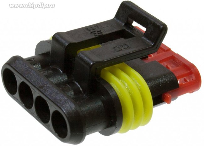 282088-1, Корпус разъема Superseal 1.5, розетка, 4PIN