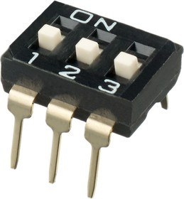 IKD0300101, 3 Way Through Hole DIP Switch SPST, Raised Actuator Slide Actuator