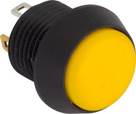 FL12NY, Push Button Switch, Momentary, Panel Mount, 12mm Cutout, SPST, 5V, IP67