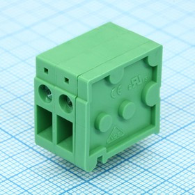 DG105R-5.0-02P-14-00A(H), Винтовой клеммный блок c рельефной обоймой,2 контакта. Серия DG105R-5.0