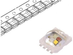 PC8N-10LTE-VRGB, LED мощный, четырехцветный, RGBW, 140°, 350мА, Pмакс: 10Вт