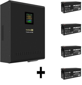 EX296653RUS, Комплект ИБП EX296003RUS + батарея 200Aч EX282991RUS 4шт (инвертор, синус, для котла, настенный) ExeGate FineSine SX-3000.LCD.A